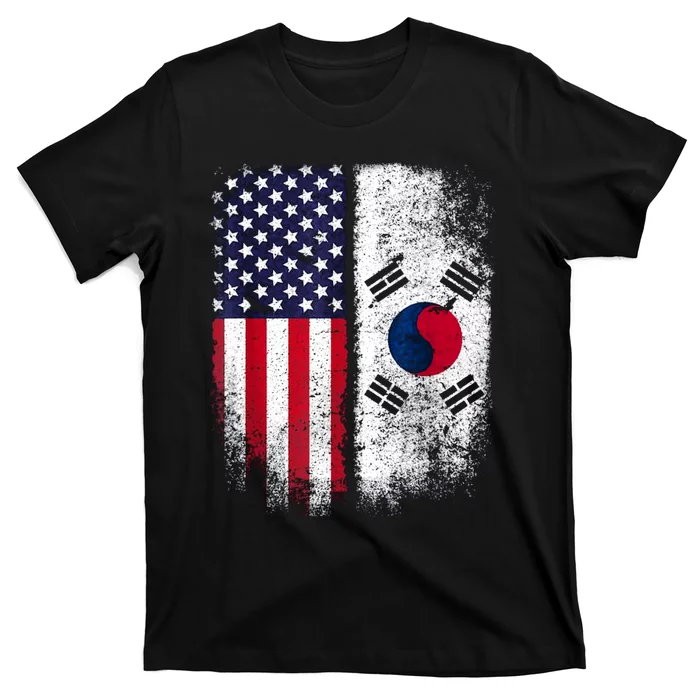 South Korean American Flag Korea Usa America Gift T-Shirt