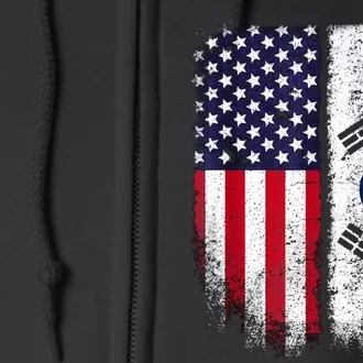 South Korean American Flag Korea Usa America Gift Full Zip Hoodie