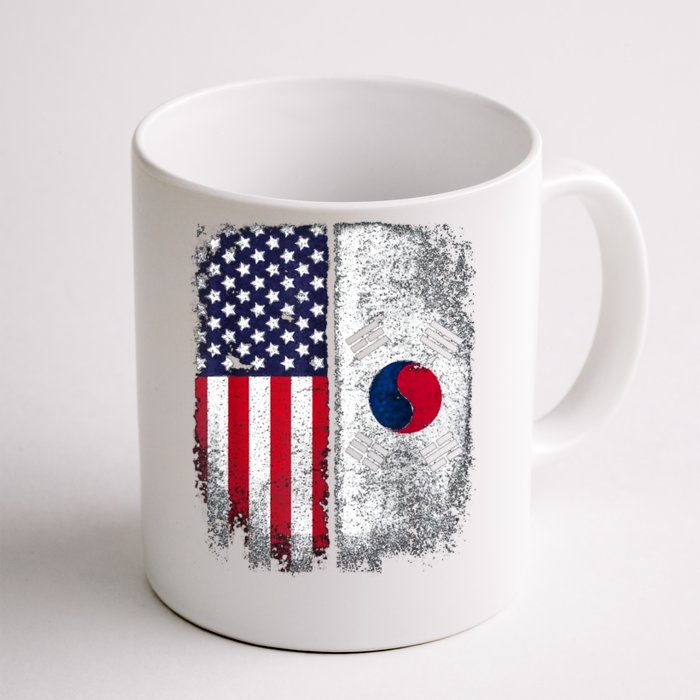 South Korean American Flag Korea Usa America Gift Front & Back Coffee Mug