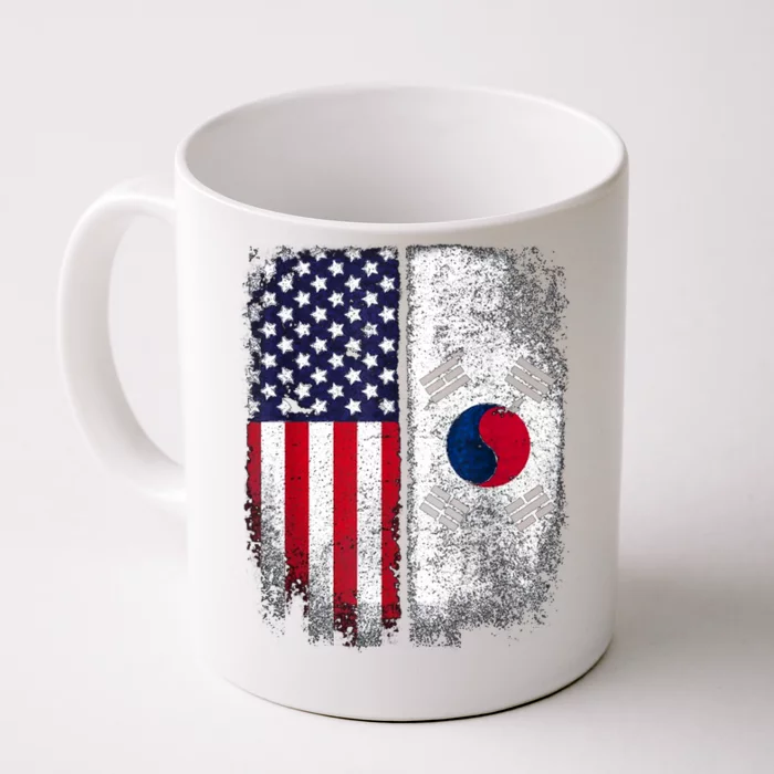 South Korean American Flag Korea Usa America Gift Front & Back Coffee Mug