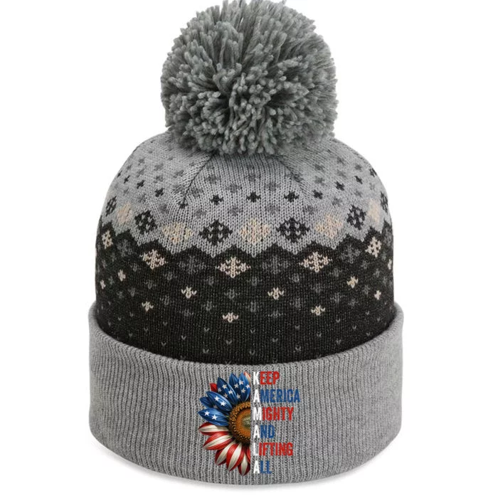 Sunflower Keep America Mighty And Lifting All Kamala Waltz The Baniff Cuffed Pom Beanie