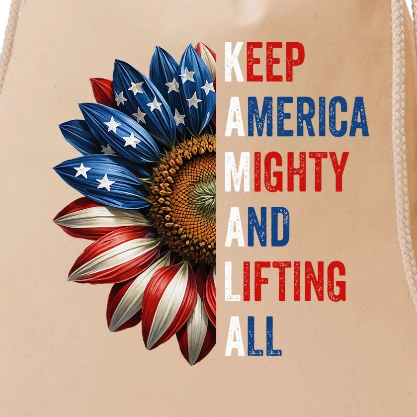 Sunflower Keep America Mighty And Lifting All Kamala Waltz Drawstring Bag