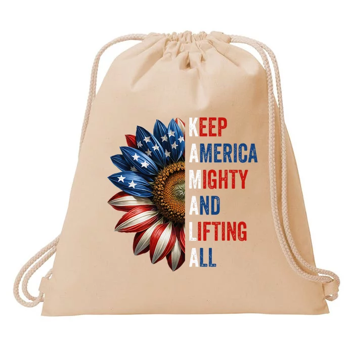 Sunflower Keep America Mighty And Lifting All Kamala Waltz Drawstring Bag