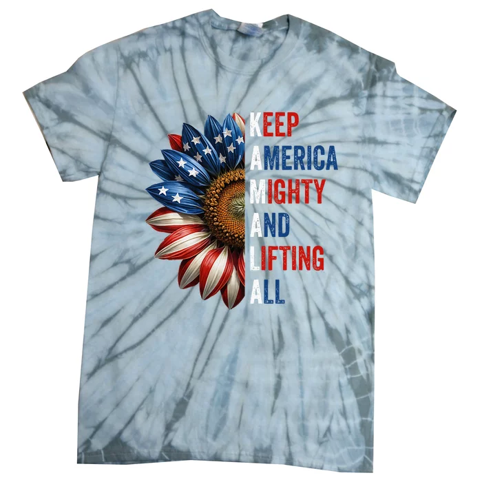 Sunflower Keep America Mighty And Lifting All Kamala Waltz Tie-Dye T-Shirt