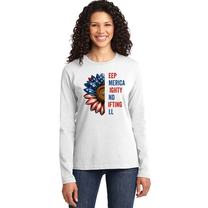 Sunflower Keep America Mighty And Lifting All Kamala Waltz Ladies Long Sleeve Shirt