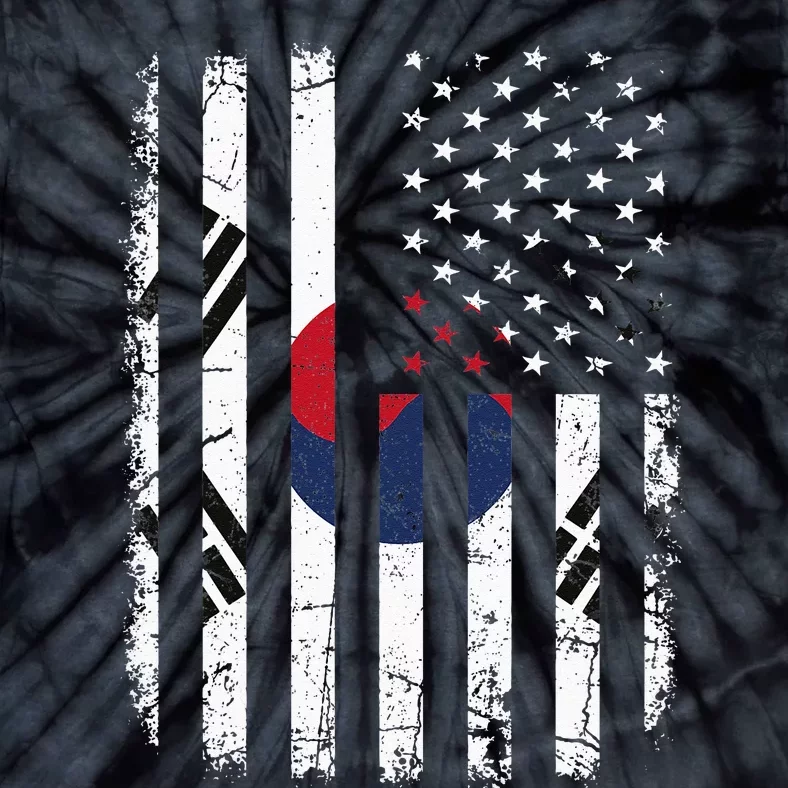 South Korean American Flag South Korea America Pride Tie-Dye T-Shirt