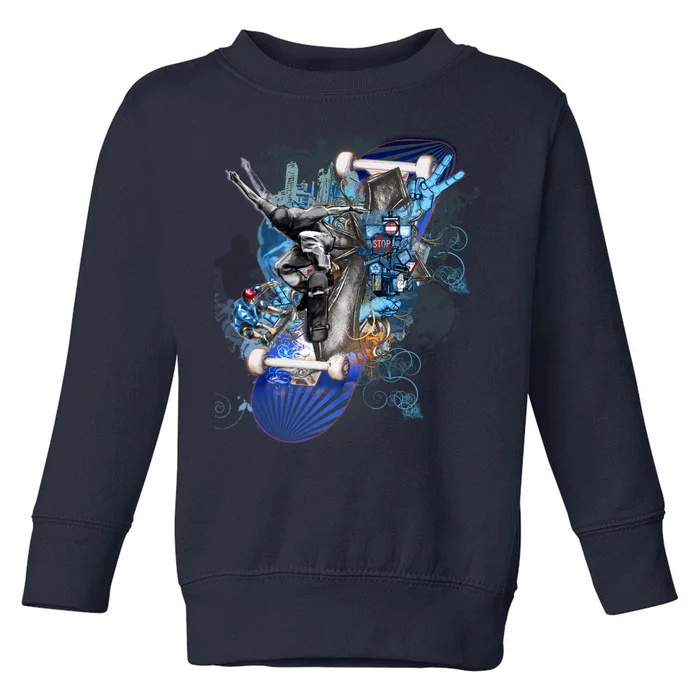 Skateboard Collage Toddler Sweatshirt