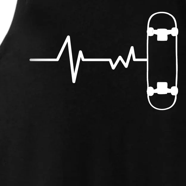 Skateboard Heartbeat Pulse Ladies Tri-Blend Wicking Tank