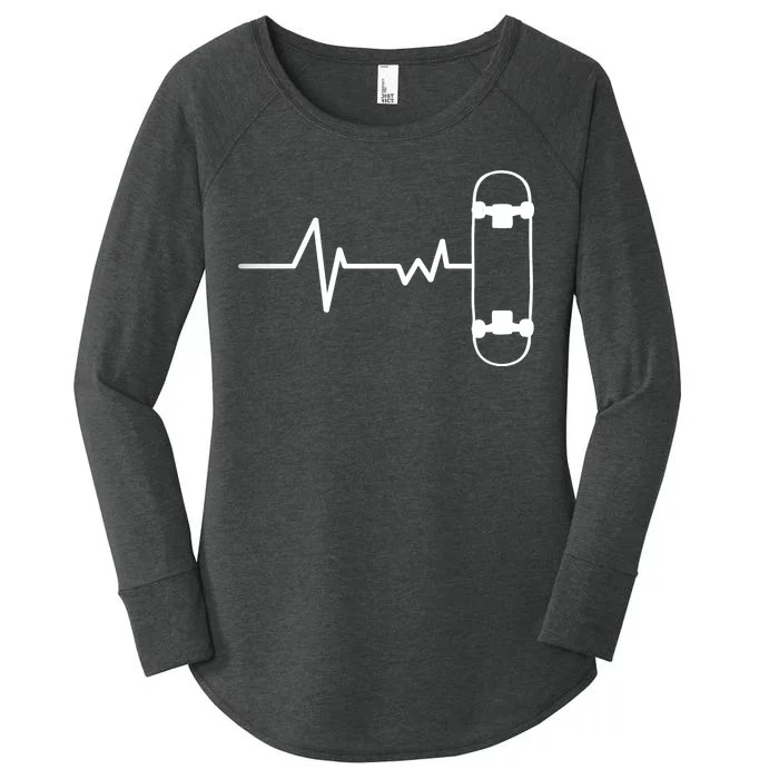 Skateboard Heartbeat Pulse Women's Perfect Tri Tunic Long Sleeve Shirt