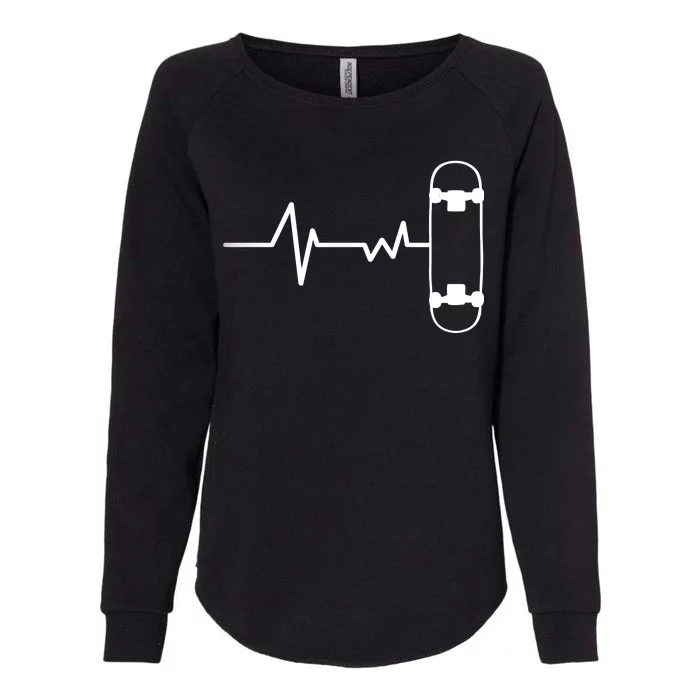 Skateboard Heartbeat Pulse Womens California Wash Sweatshirt