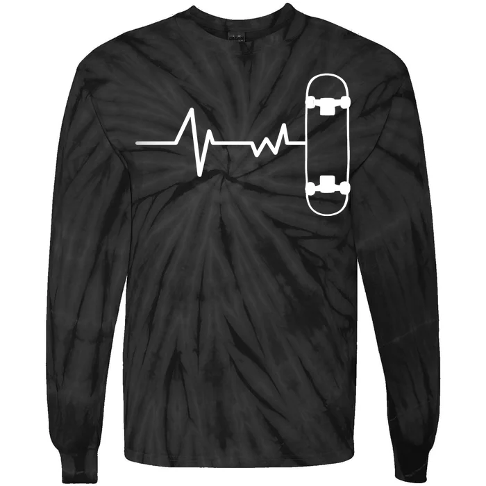 Skateboard Heartbeat Pulse Tie-Dye Long Sleeve Shirt