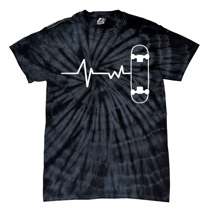 Skateboard Heartbeat Pulse Tie-Dye T-Shirt