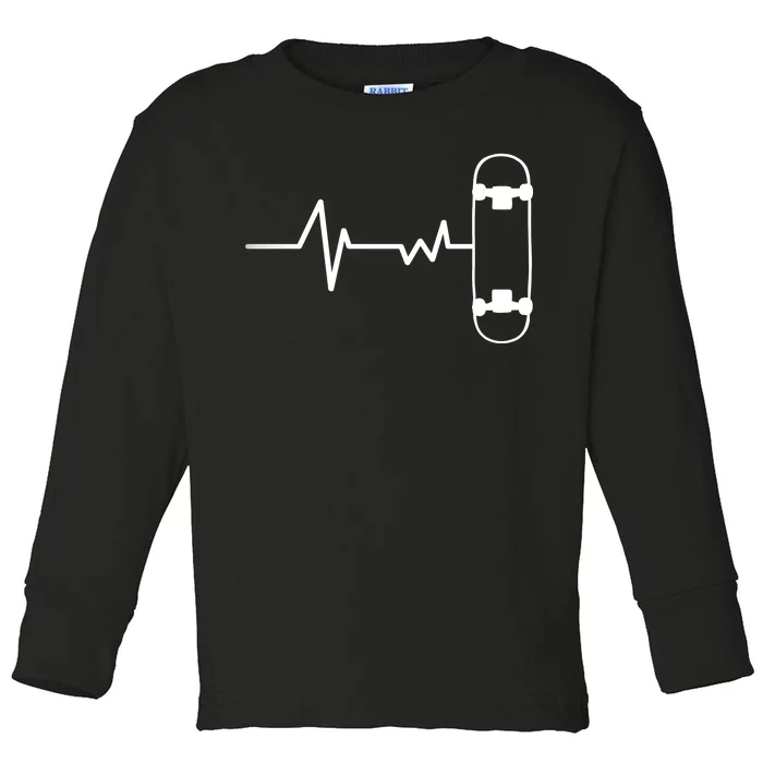 Skateboard Heartbeat Pulse Toddler Long Sleeve Shirt