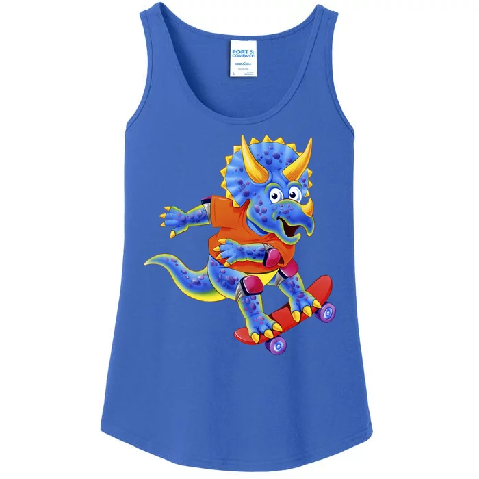 Skateboard Triceratops Ladies Essential Tank