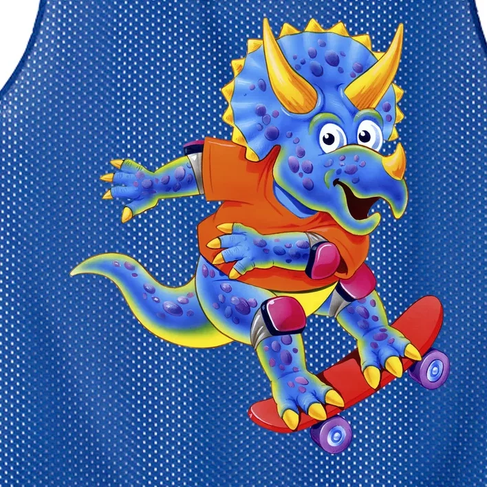 Skateboard Triceratops Mesh Reversible Basketball Jersey Tank