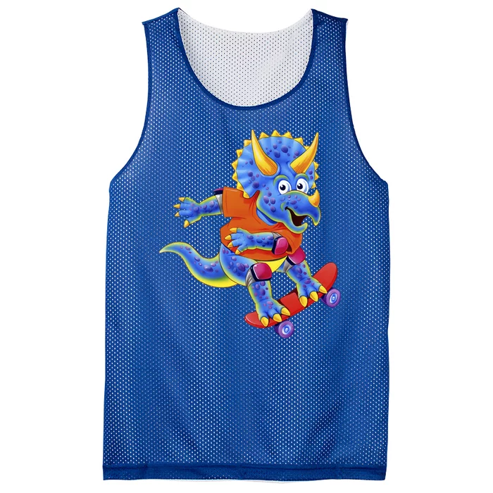 Skateboard Triceratops Mesh Reversible Basketball Jersey Tank