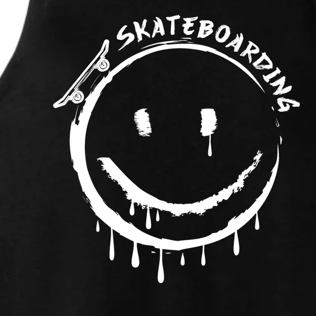 Skateboarding Graffiti Smile Face Ladies Tri-Blend Wicking Tank