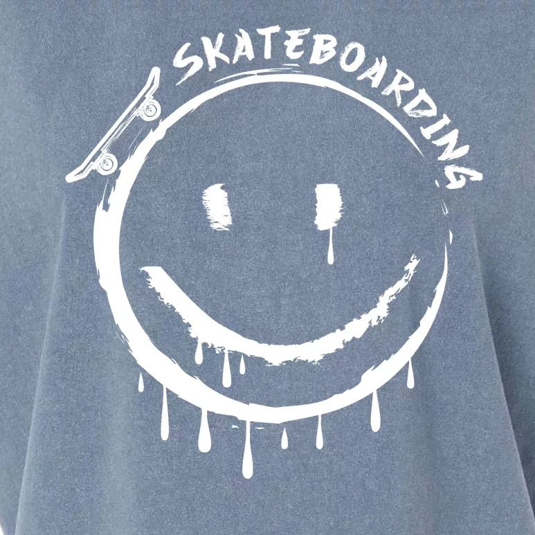 Skateboarding Graffiti Smile Face Garment-Dyed Women's Muscle Tee