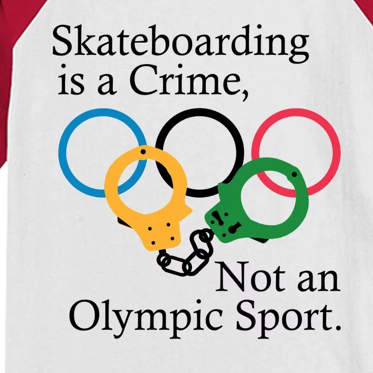 Skateboarding Is A Crime Not An Olympic Sport Kids Colorblock Raglan Jersey