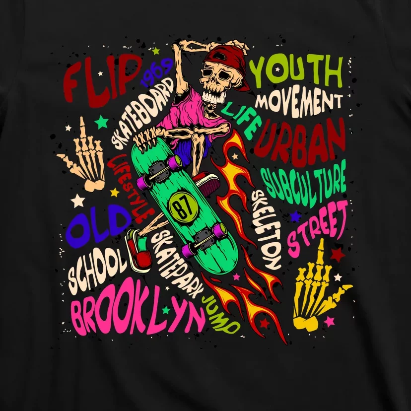 Skateboarding Skeleton Dude T-Shirt