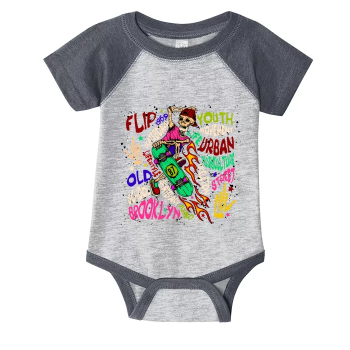 Skateboarding Skeleton Dude Infant Baby Jersey Bodysuit