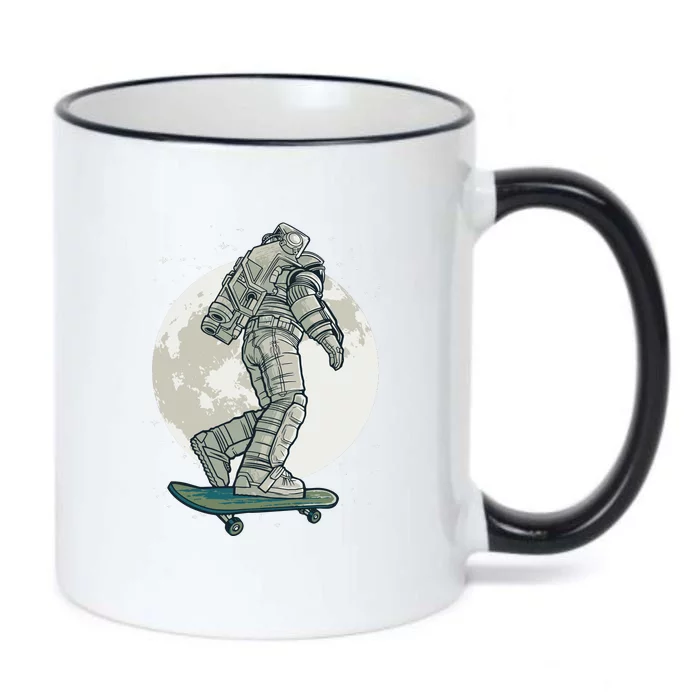 Skater Astronaut Moon Black Color Changing Mug