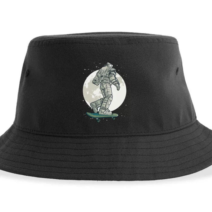 Skater Astronaut Moon Sustainable Bucket Hat