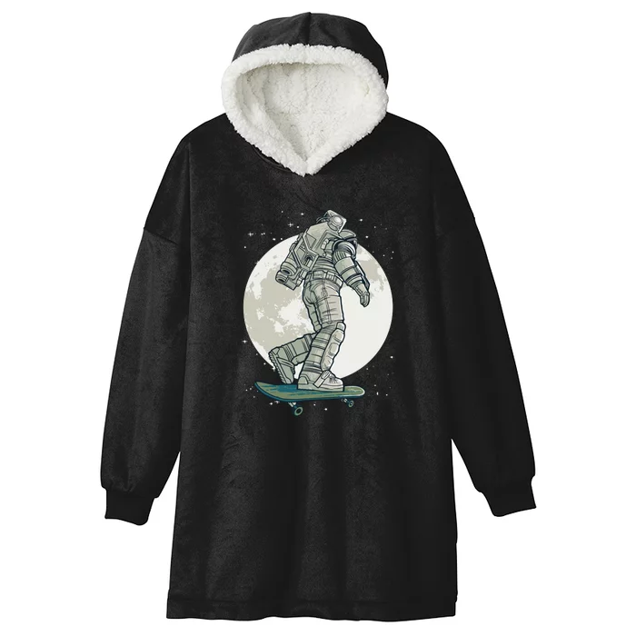 Skater Astronaut Moon Hooded Wearable Blanket