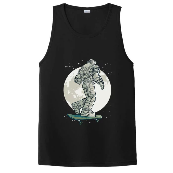 Skater Astronaut Moon Performance Tank