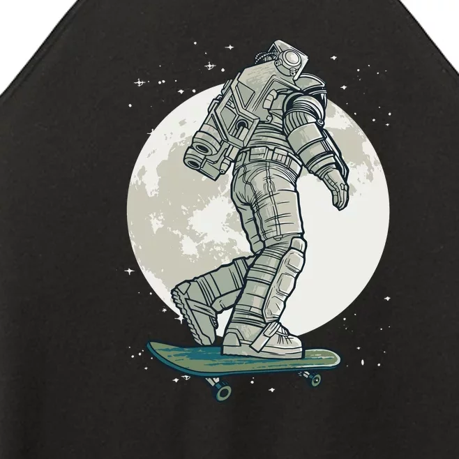 Skater Astronaut Moon Women’s Perfect Tri Rocker Tank