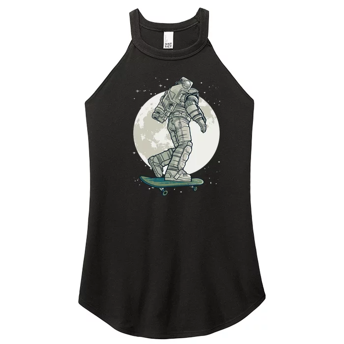 Skater Astronaut Moon Women’s Perfect Tri Rocker Tank