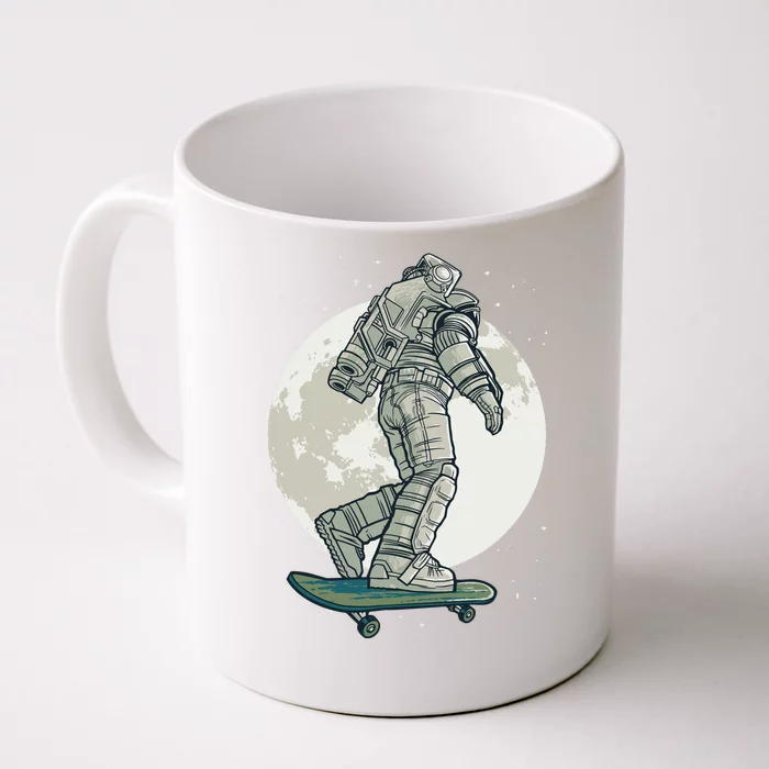 Skater Astronaut Moon Front & Back Coffee Mug