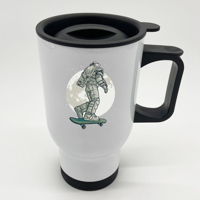 Skater Astronaut Moon Front & Back Stainless Steel Travel Mug