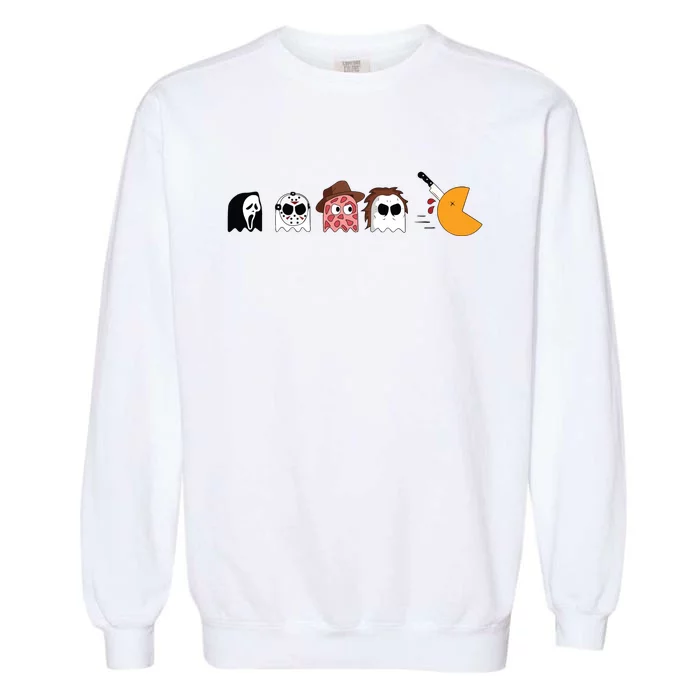 Serial Killer Boo Halloween Serial Killer Ghost Garment-Dyed Sweatshirt