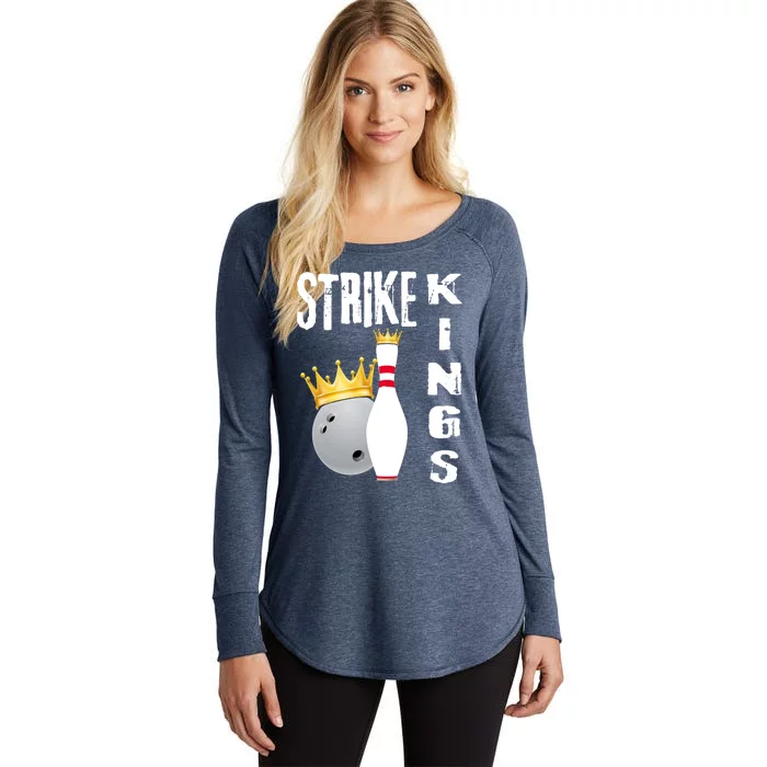 Strike Kings Bowling Logo Women's Perfect Tri Tunic Long Sleeve Shirt