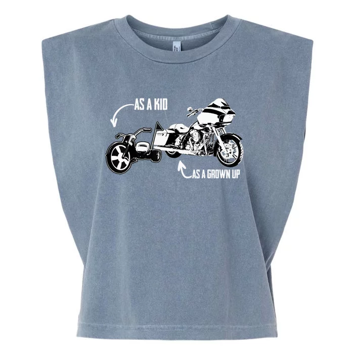 's Kid's Big Wheel Tricycle Road Glide Motorcycle Design Garment-Dyed Women's Muscle Tee