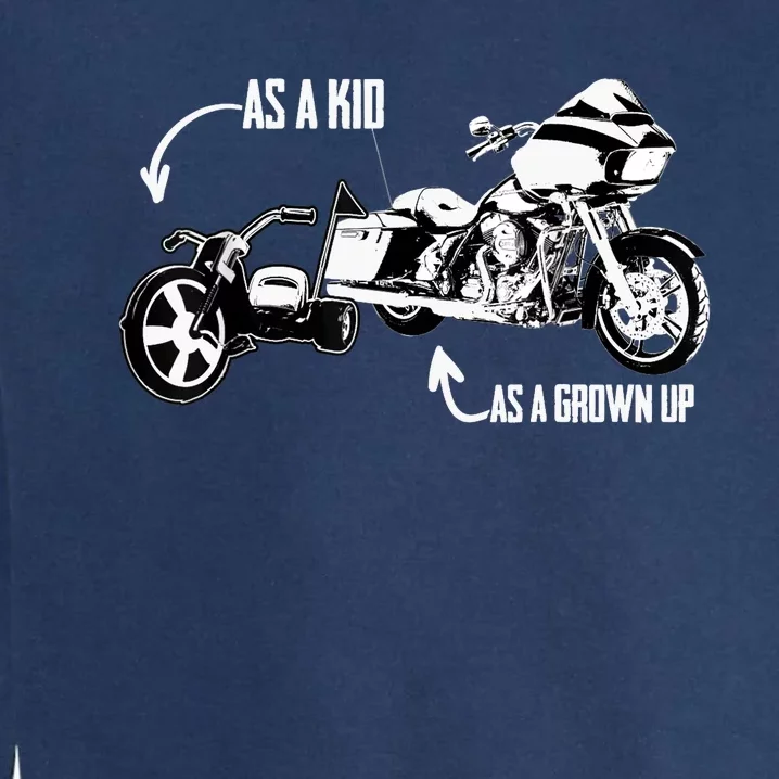 's Kid's Big Wheel Tricycle Road Glide Motorcycle Design Garment-Dyed Sweatshirt