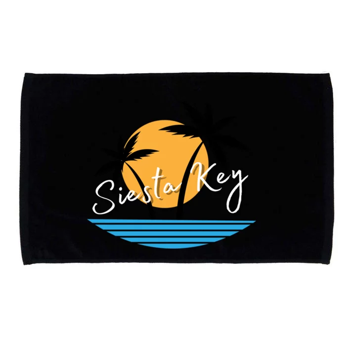 Siesta Key Beach Palm Tree Vacation Trip Matching Group Gift Microfiber Hand Towel