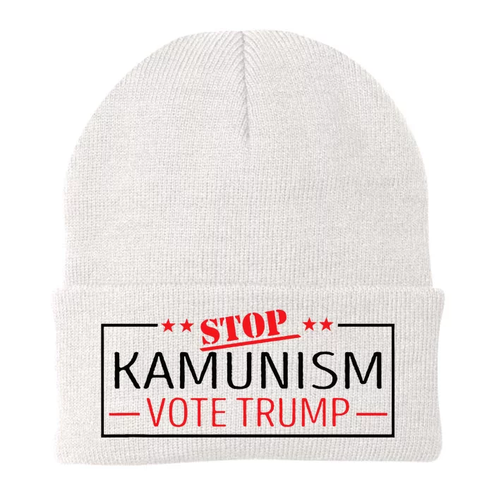 Stop Kamunism Communism Vote Trump 47 Knit Cap Winter Beanie