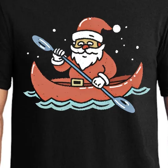 Santa Kayaking Christmas Kayak Great Gift Pajama Set