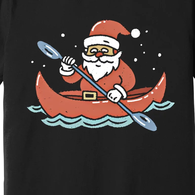 Santa Kayaking Christmas Kayak Great Gift Premium T-Shirt