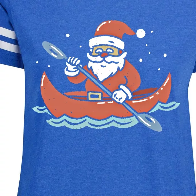 Santa Kayaking Christmas Kayak Great Gift Enza Ladies Jersey Football T-Shirt