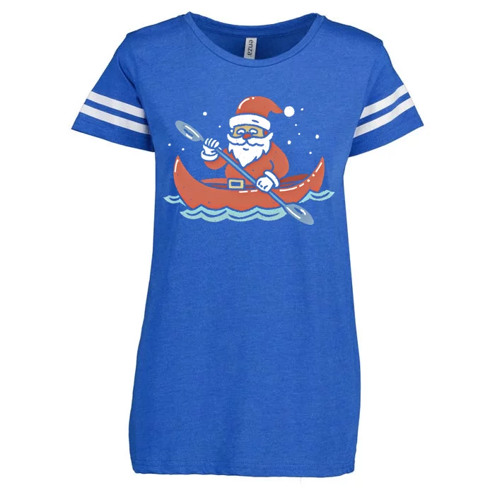 Santa Kayaking Christmas Kayak Great Gift Enza Ladies Jersey Football T-Shirt