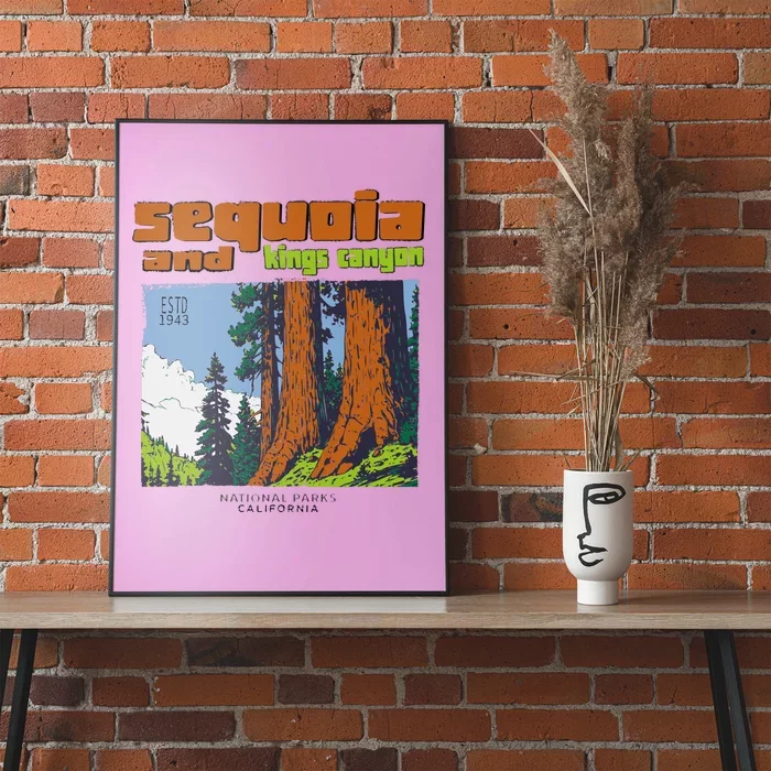 Sequoia Kings Canyon National Parks Vintage Poster