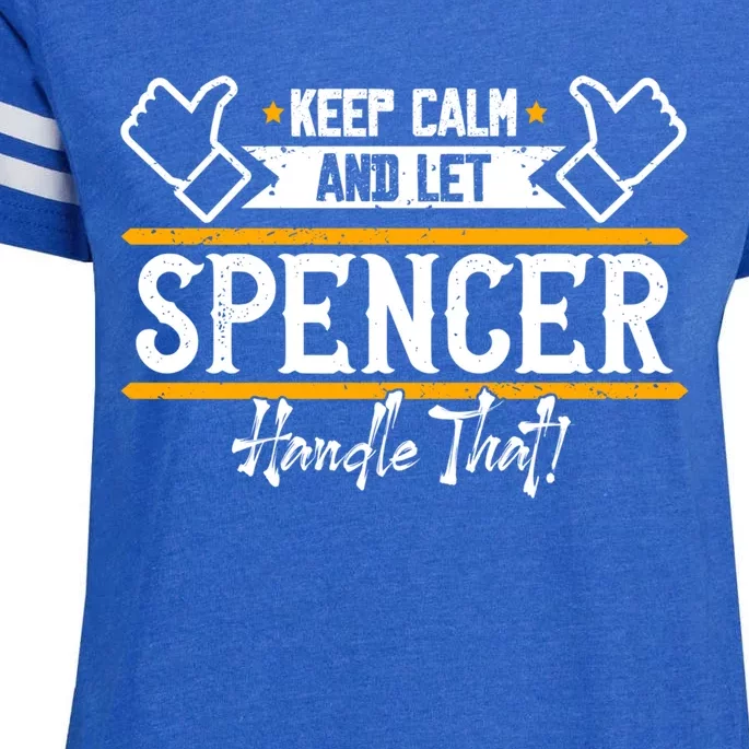 Spencer Keep Calm And Let Spencer Handle That Gift Enza Ladies Jersey Football T-Shirt