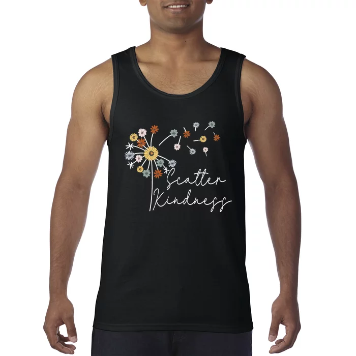 Scatter Kindness Cute Dandelion Wish Inspirational Tank Top