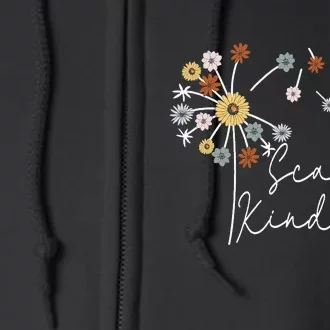 Scatter Kindness Cute Dandelion Wish Inspirational Full Zip Hoodie