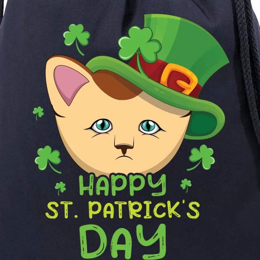 Shamrock Kawaii Cat Cute Cat Happy Saint Patrick Day Cute Gift Drawstring Bag