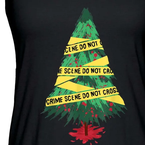 Serial Killer Christmas Tree Crime Scene True Crime Ladies Essential Flowy Tank