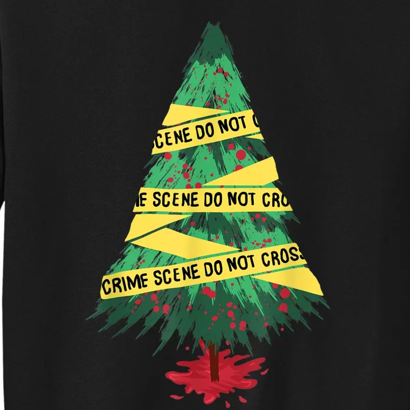 Serial Killer Christmas Tree Crime Scene True Crime Tall Sweatshirt